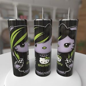 Hello Kitty Black, Green and Purple 20oz Stainless Steel Tumblers